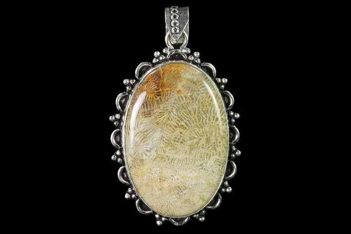 Million Year Old Fossil Coral Pendant - Indonesia #143705